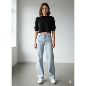 Grace & Lace Light Wash Wide Leg Jeans Size 10 Austin TX Designed